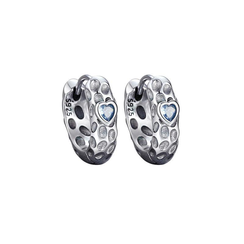 Love Zircon Earrings Men's and Women's Trendy Cool Personality Niche Design Ear Buckles Retro Earrings