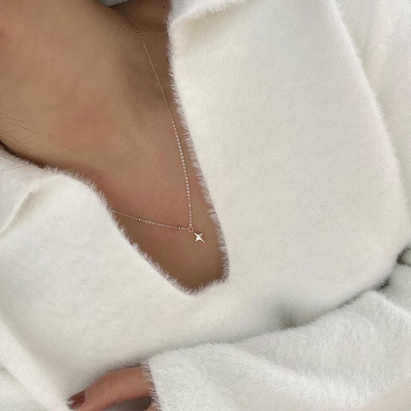 Personality Four Stars Necklace For Women Minimalist Elegant Star Pendant Clavicle Chain Party Jewelry Accessories