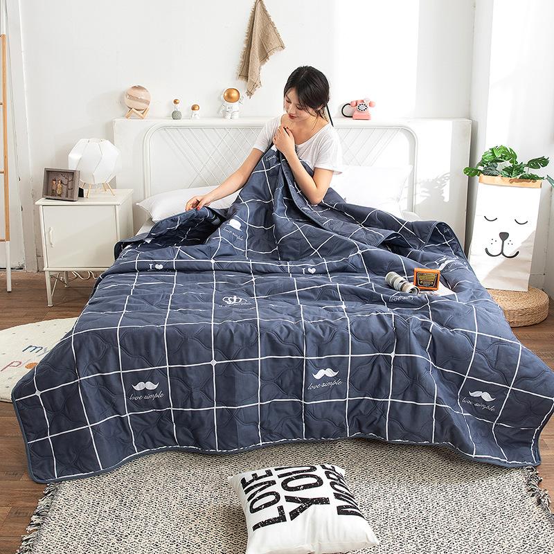 Новое стеганое одеяло с принтом, стеганое одеяло из стиранного хлопка, одеяло для весны и осени, летнее прохладное одеяло, тонкое одеяло, домашний текстиль, машинная стирка, гипоаллергенное постельное белье
