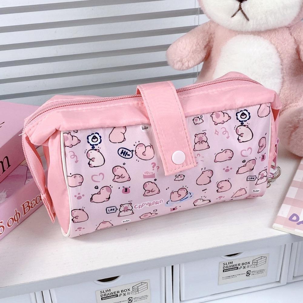 Canvas Pencil Case Large Capacity Pen Box Cartoon Stationery Bag  Gift