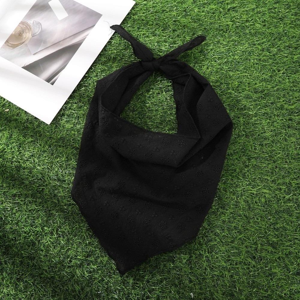 Solid Color Triangular Scarf Fabric Flower Hair Accessories Headwear  Girl Accessories