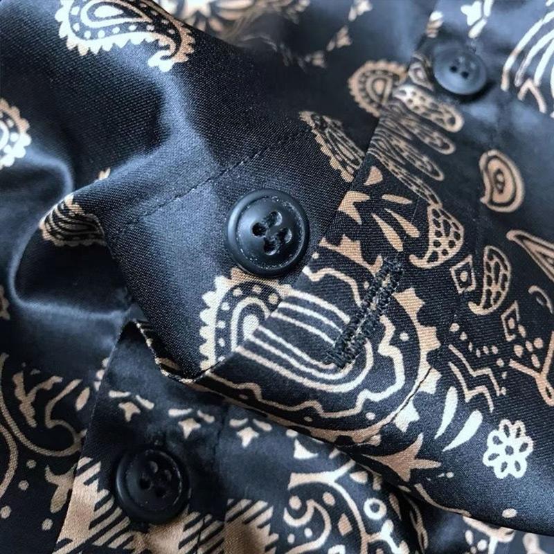 Осенний модный стиль Харадзюку Приталенные топы Свободная повседневная рубашка на все случаи жизни Корейский стиль Заостренный воротник Принт Пуговицы Блуза