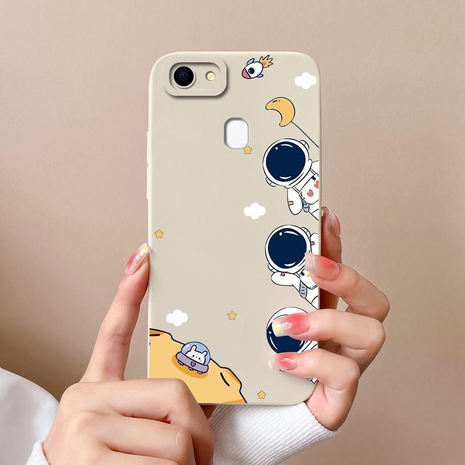 Чехлы для телефонов Oppo F19 F5 F7 F9 F11 F15 F17 F21 Pro Plus с рисунком астронавта из жидкого силикона, противоударные защитные чехлы для Oppo Shell