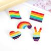 50pcs Gay Pride Rainbow Brooch Creative Victory Heart-shaped Cute Lapel Pin Decorations For Clothes Bags Hats