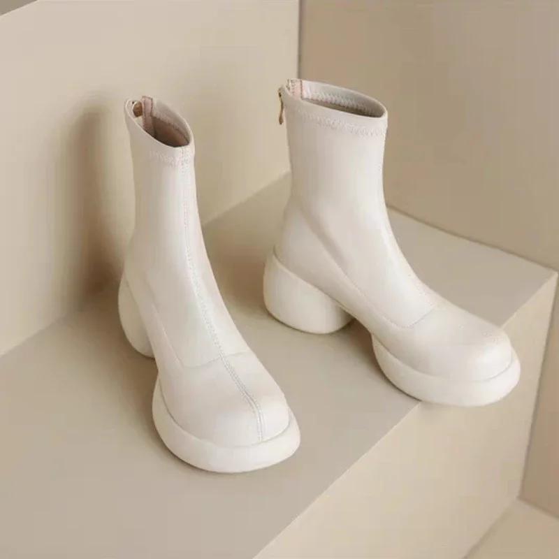 Ботильоны женские новые готические стиль сексуальные элегантные массивные платформы для ходьбы удобные женские туфли на платформе