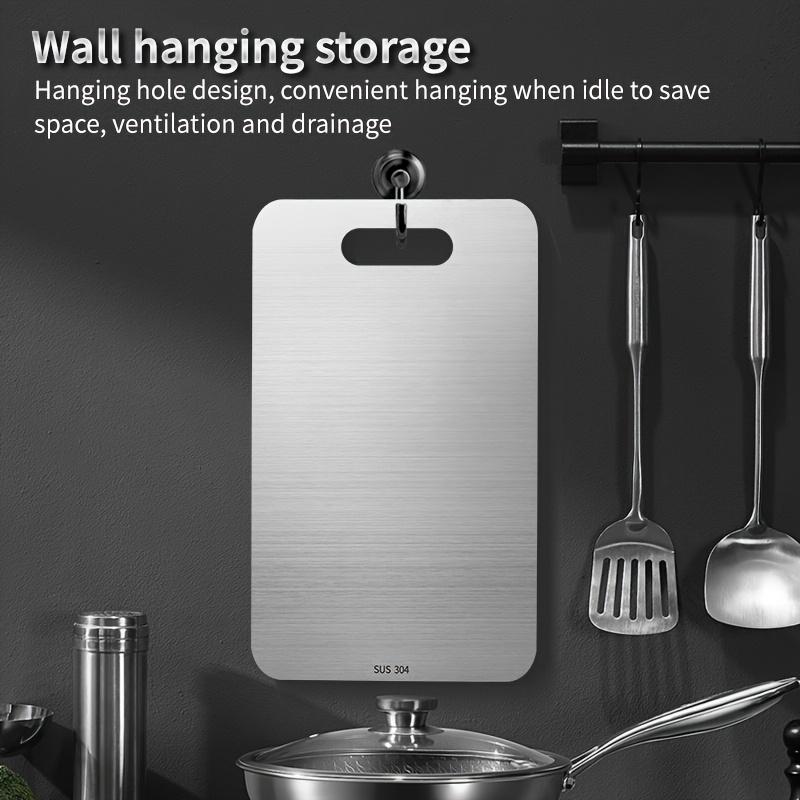 Разделочная доска из нержавеющей стали, 34x23 см, двухсторонняя, безопасная для пищевых продуктов, прочная, легко моется, металлическая, для мяса, овощей, фруктов