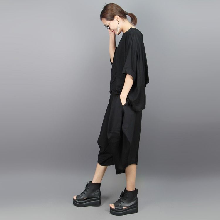 Летние повседневные брюки-фонарики для женщин, брюки-шаровары, брюки-бутоны, корейская версия, свободная юбка, укороченные брюки