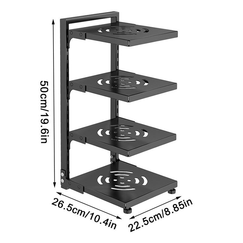 Кухонная полка для хранения, регулируемая полка для хранения кастрюль, под шкафом, многоуровневая, защелкивающаяся полка для кастрюль для организации хранения на кухне