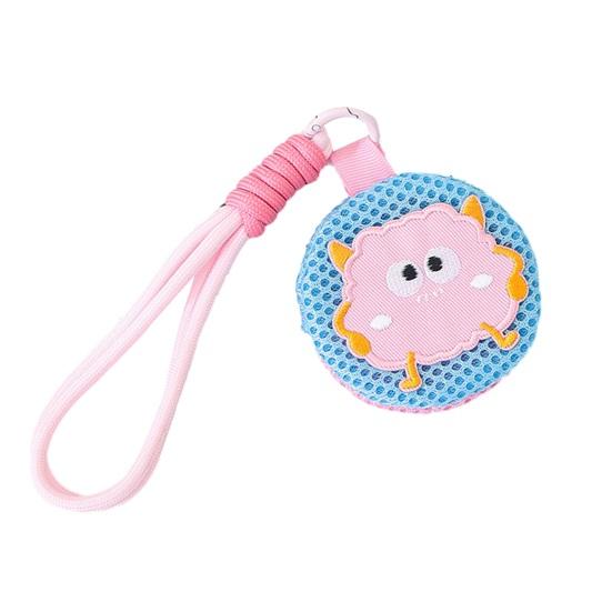 Portable Mosquito Repellent Case Cartoon Keychain Pouch, Holder Round Breathable Mesh Fabric Bag Bag, Earbud for Backpack Handbag Small Accessory
