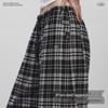 UNIFREE Retro Plaid Brushed Wide-Leg Casual Pants