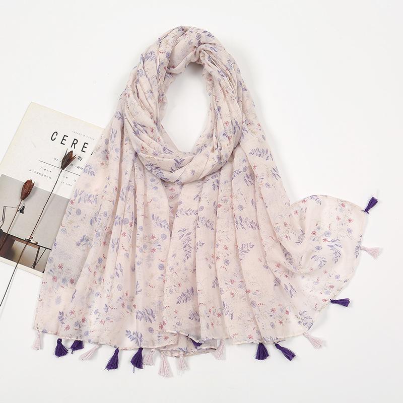 Korean Version of Xiaoxiang Style Cotton and Linen Hand-definition Fringe Scarf for Women  Fashionable  Casual Versatile and Warm Scarf Shawl