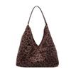Stylish Leopard Print Tote Bag For Women Large Capacity Chic Retro Shoulder Bag