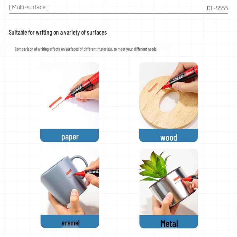 Deli S555 Double-Ended Permanent Marker Pens