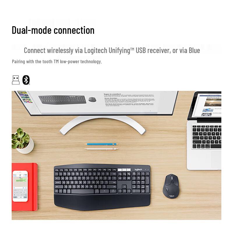 Logitech MK850 Ergonomic Multi-Device Wireless Keyboard and Mouse Combo