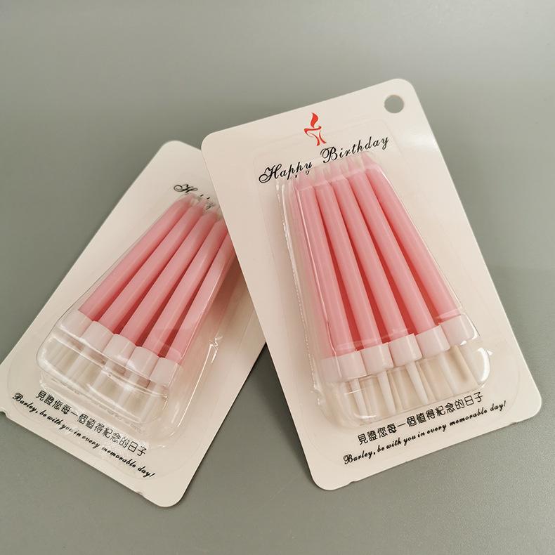 Colorful Jelly Color Long Pole, Bright Pole, Colorful Birthday Cake, Small Candle, Children's Macaron Party Milk Green