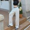 Spring 2024 High-Waist Wide-Leg White Jeans for Women