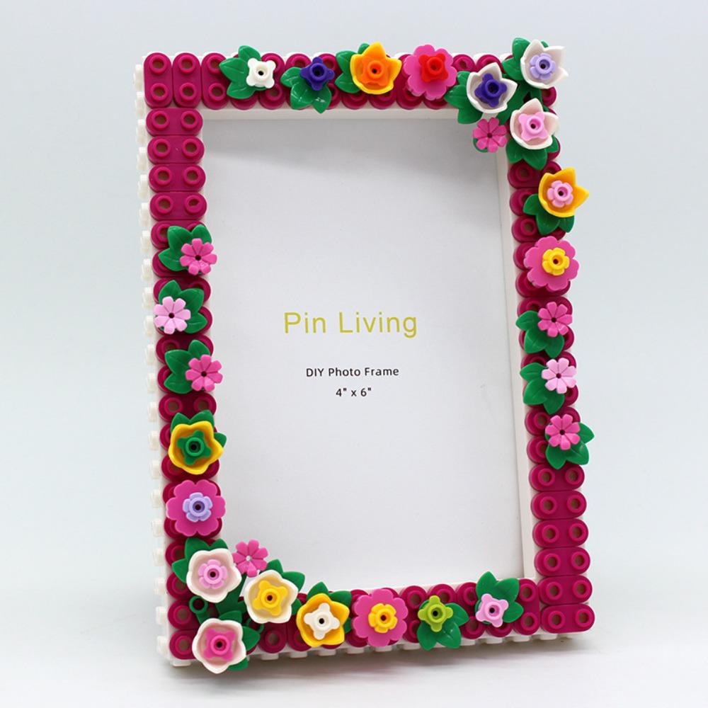 Color Block DIY Photo Frames Handmade Wall Photo Holder Flower Picture Frame  Family Activity Gift