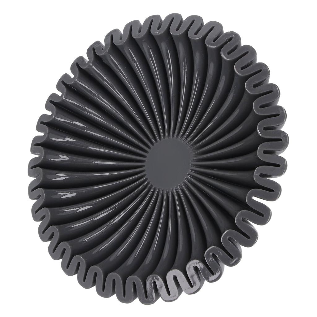 Black Bowl Resin Decorative Modern Grooved Fruit Bowl Centerpiece for Kitchen Counter Home Decor Gift