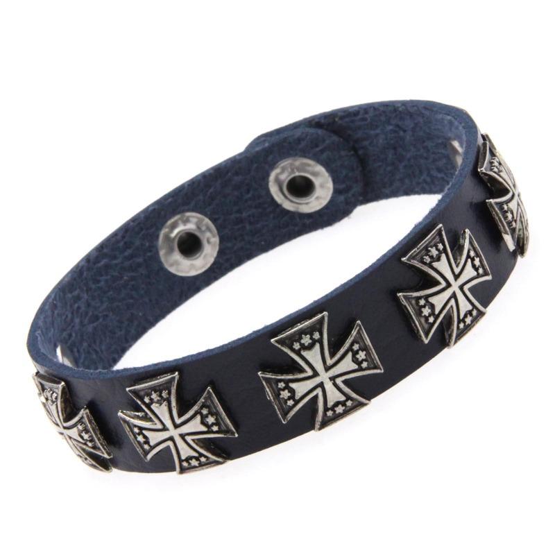 Hipster Hipster Female Personality Vintage Alloy Cross Hip Hop Bracelet Punk Stainless Steel Snap Bracelet