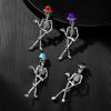 Halloween Brooch Skeleton Ghost Exaggerated Hollow Out Style Polished Alloy Shape Rustproof Clothes Decoration
