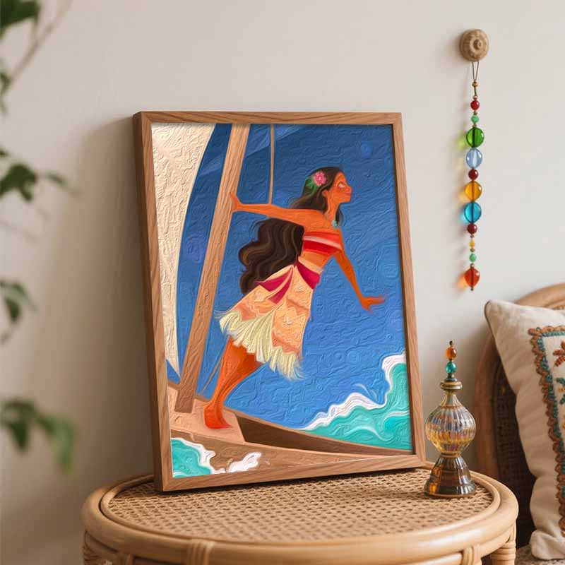 Disney Moana oil painting art handmade diy painting home decoration gift