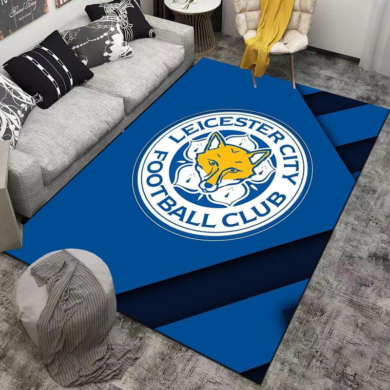 Leicester City Fox Logo Carpet - Blue Football Club Bedroom Decor Suitable for use as an anti-slip for living room bedroom sofas