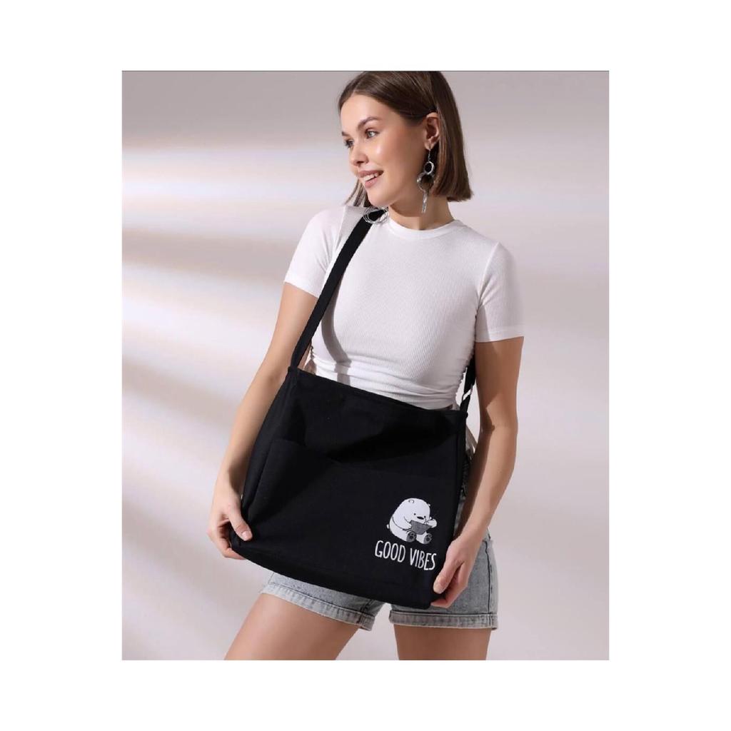 Сумка из набивного полотна с двумя карманами на молнии 1-го класса с регулируемым плечевым ремнем цвета мяты