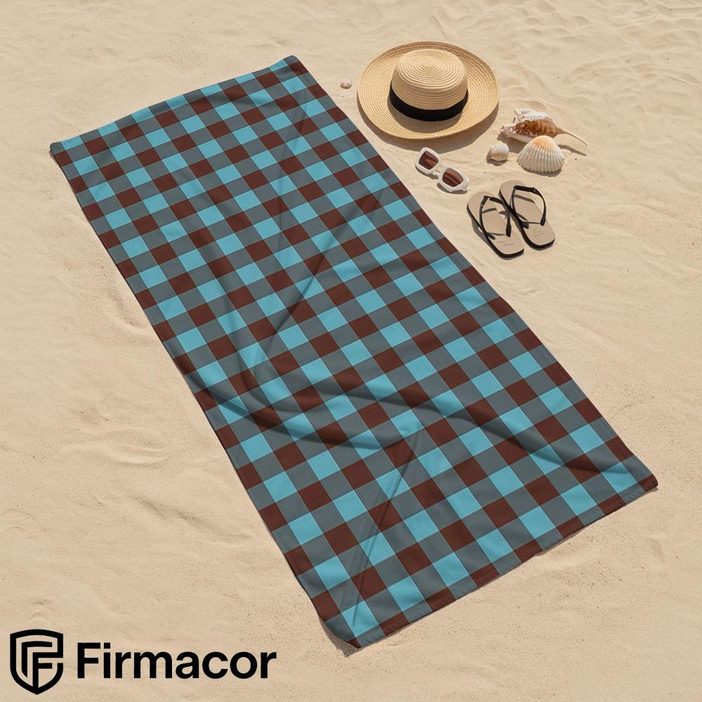 Brown Checker Microfiber Beach Towel Quick Dry Sand Free Oversized Soft Absorbent Bath Towel for Swimming Pool Travel Gym