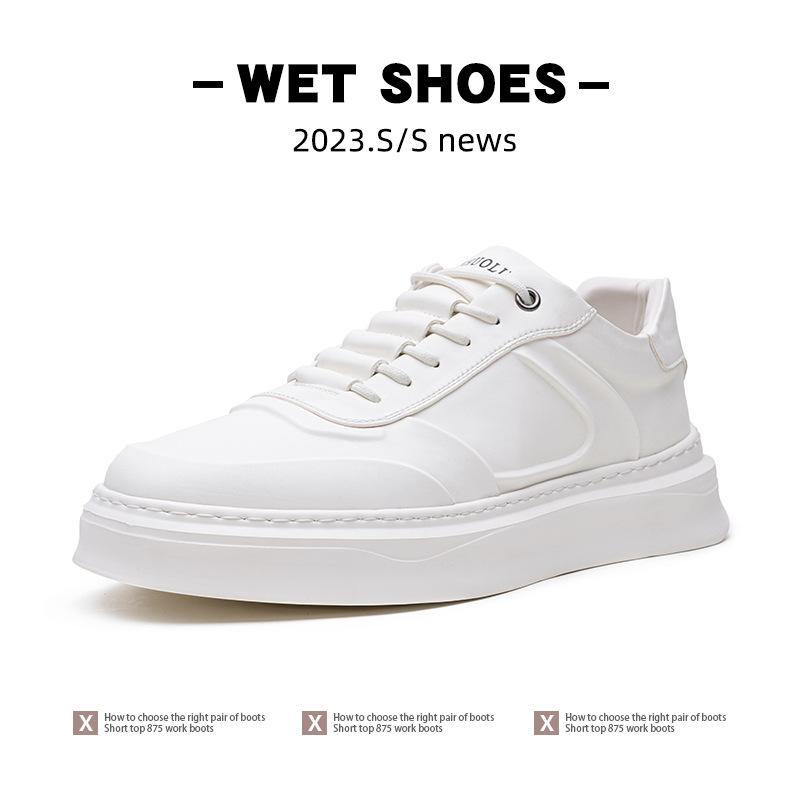 Extra Large Size Men's Shoes Spring 2025 New Trend Board Shoes British Style Color Polishing Casual Shoes Soft Sole White Shoes Men