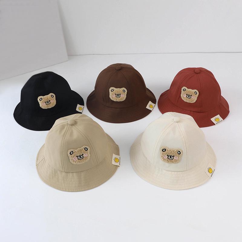 Children's Sunscreen Hat Baby Girls' Fisherman Hat Windproof Hats Sunshade Cute Cartoon Hats