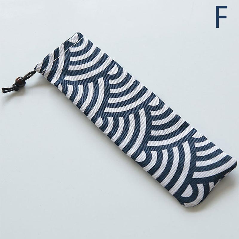 Японский стиль Сумка для столовых приборов Многоразовый дорожный мешочек на шнурке для кухонной посуды Вилка, ложка, бамбуковые палочки для еды, щетка для чистки