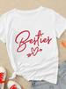 (Asian Size) Women T Shirt Letter Style Cute Trend 90s Short Sleeve Tee Top Clothing Fashion Print Lady Casual Female Graphic T-shirts