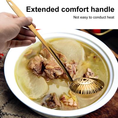 Шумовка из нержавеющей стали для жарки, готовки, 2 в 1, шумовка, дуршлаг с длинной ручкой, сито, совок для тушеных макаронных изделий, лапши
