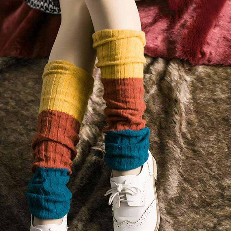 Christmas Gift Warm Wool Knitted Leg Warmers Footless Calf Socks Boho Winter Protective Stocking For Women Girls