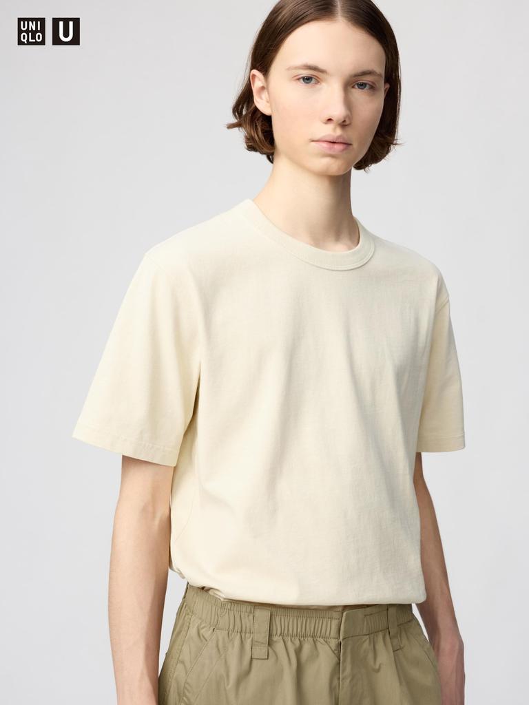 Uniqlo 485563 Футболка с круглым вырезом БЕЛЫЙ СЕРЫЙ ЧЕРНЫЙ ОРАНЖЕВЫЙ КОРИЧНЕВЫЙ КРЕМОВЫЙ ЗЕЛЕНЫЙ СИНИЙ ФИОЛЕТОВЫЙ Мужская Япония