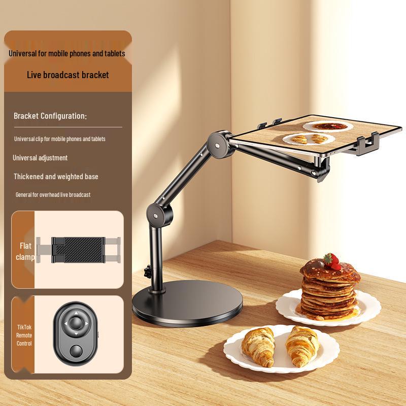 Adjustable Multi-Functional Boom Arm Stand for Phones & Tablets - Ideal for Desktop Video Recording and Live Broadcast