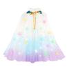 Girls Snow Princess Tutu Dress with Cape, Snowflake Mesh Cosplay Stage Performance Costume for Pretend Play Blue