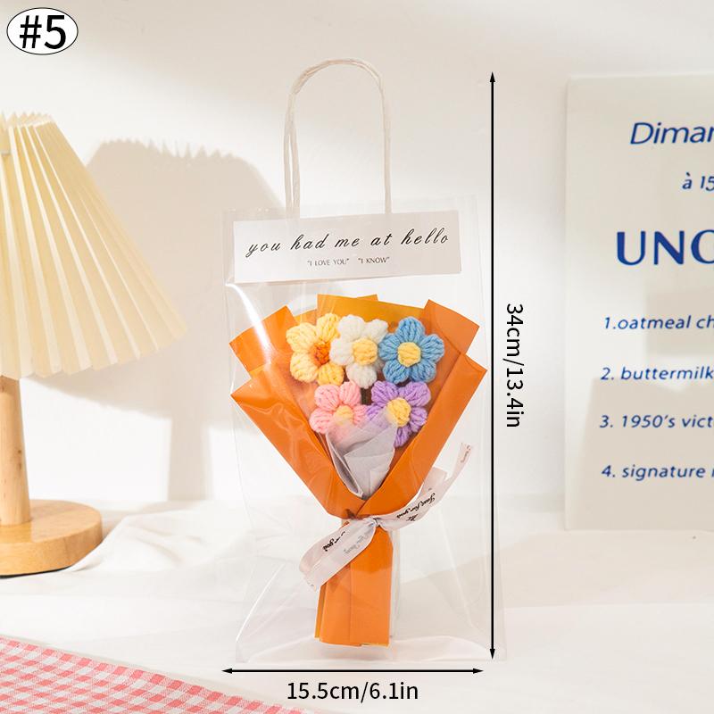 Мини-вязаный букет для подруги, креативный подарок на день рождения ко Дню святого Валентина, искусственный небольшой букет, подарок на свадьбу