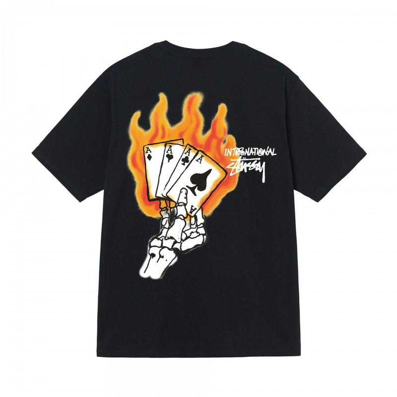 Stussy Style Short Sleeve T-Shirts Men Women Loose Fit Casual Tees Multiple Graphic Color Options