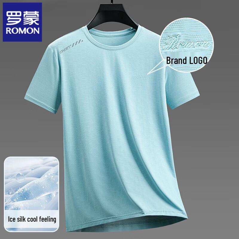 ROMON Men's Casual Solid Short Sleeve T-Shirt