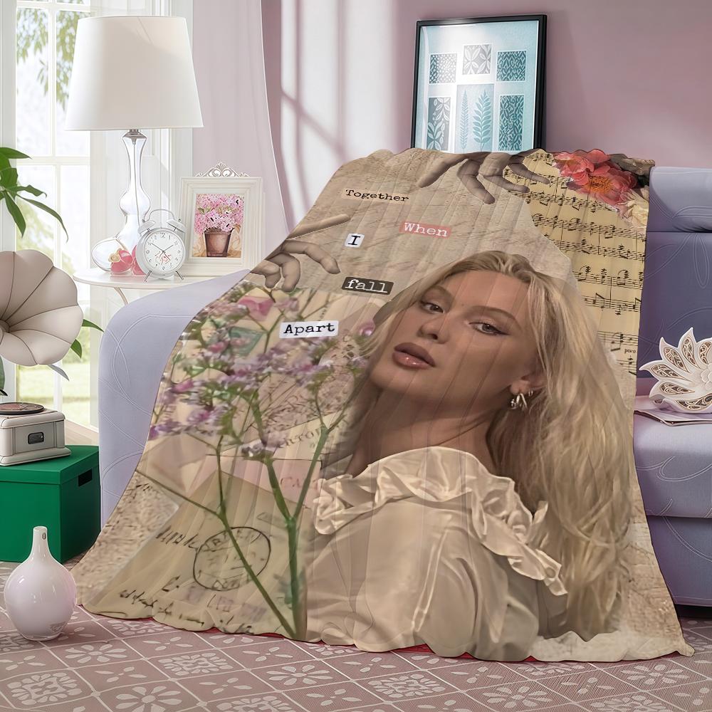 Горячая певица Z-Zara Larsson Музыкальное одеяло Теплое и мягкое Подходит для спальни Гостиной Дивана Кровати Офиса Путешествий Кемпинга