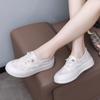 2024 новые осенние женские парусиновые туфли на толстой подошве для девочек, повседневные кроссовки для ходьбы, мокасины, нескользящие женские туфли на плоской подошве
