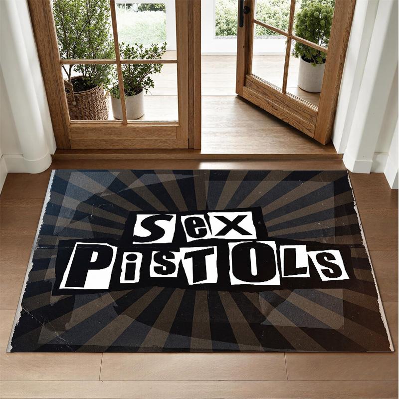 Sex Pistols Design Crystal Velvet Rug Soft Decorative Mat for Bedroom Entrance