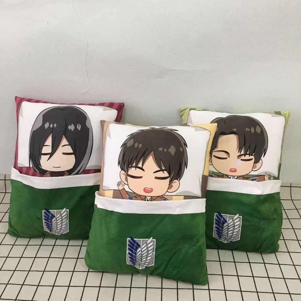 Attack On Titan Levi Ackerman Plush Toys Mikasa Eren Pillow Stuffed Toys Festival Birthday Gift