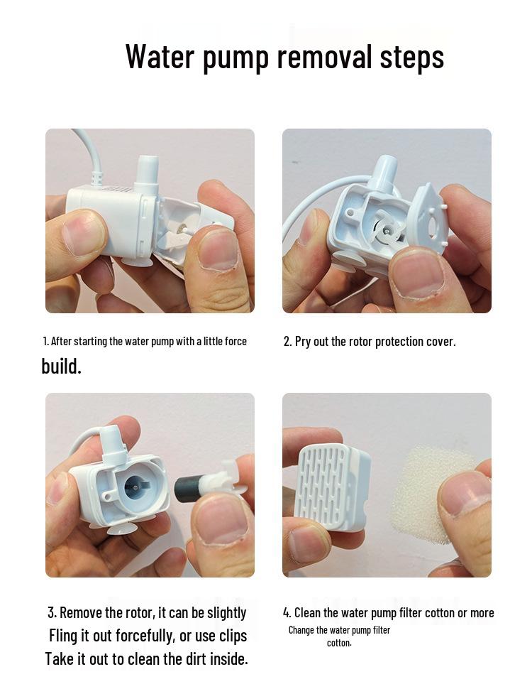 Фонтанчик для воды для питомцев с защитой от сухого хода и подсветкой - Насос постоянного тока 5В 1А для кошек