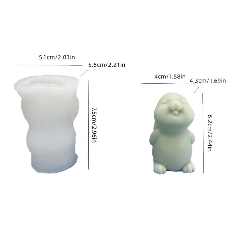 Rabbit Shape Candle Molds Animal Resin Molds for Making Candle Soap Chocolate Cake Fondant Decorations Baking DIY Craft