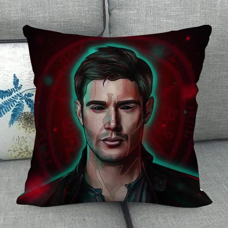Наволочка Supernatural на заказ Свадебная декоративная хлопково-льняная наволочка для дома Чехол для подушки 45X45(Одна сторона)