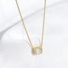 D Color 2ct Emerald Cut Genuine Moissanite Necklace for Women Colorless Luxury Wedding Jewelry 925 Sterling Silver Pendant GRA