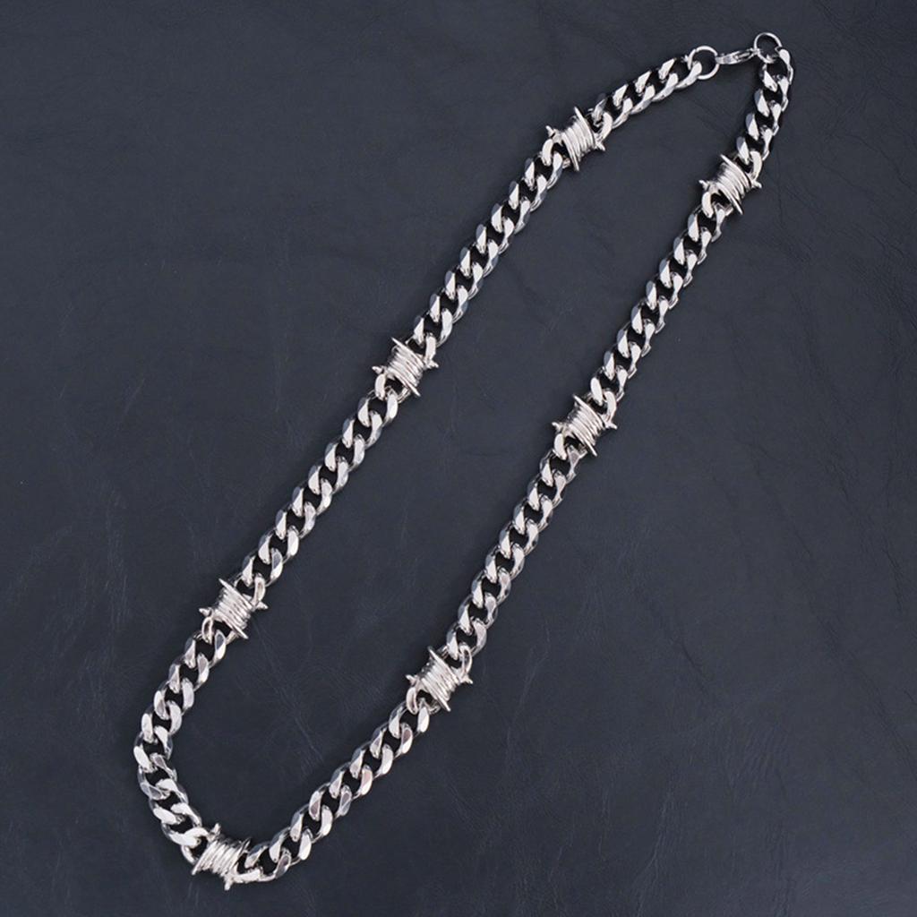 Unique Thorn Cuban Chain Necklace Bracelet Elegant Jewelry Accessory For Hip Hop And Punk Style Enthusiasts