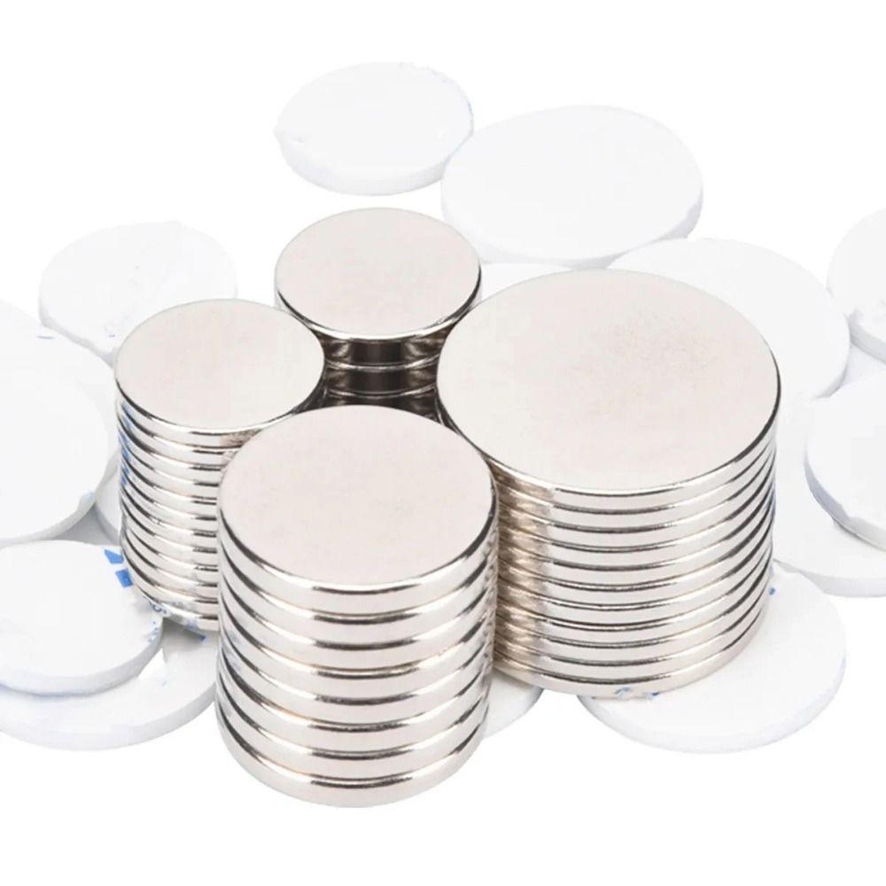 5pcs Round Sticky Magnets Disc NdFeB Powerful Magnets Neodymium Magnet Adhesive Magnet Refrigerator